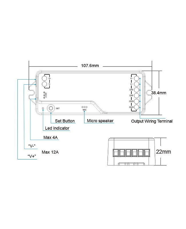 DR04W Tuya WiFi SPI LED Controllers For Addressable Lights