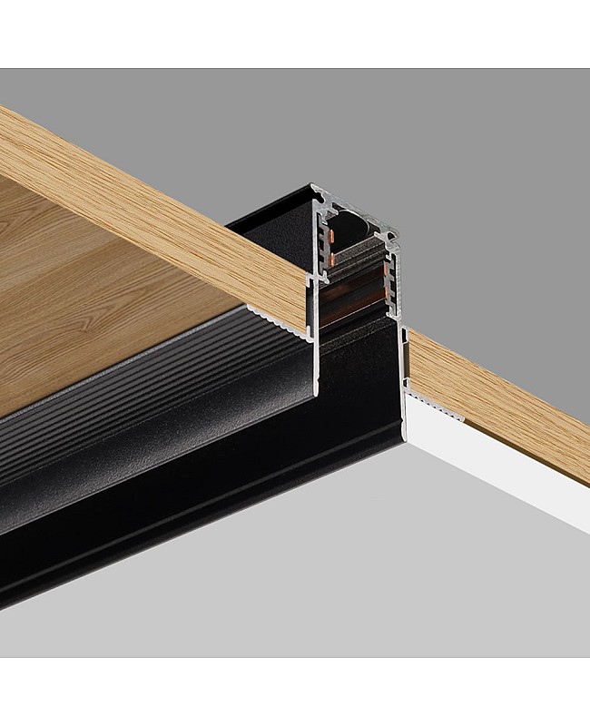 Recessed black magnetic track lighting