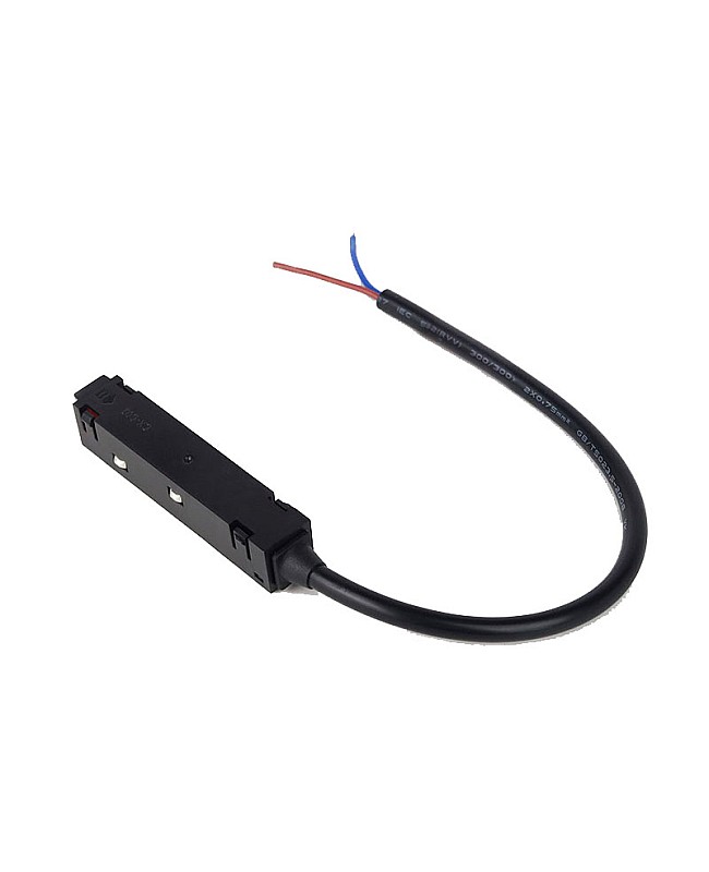 Magnetic track light power adapter with quick snap-on connection