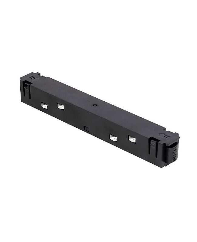 Straight tool-free magnetic power input module for track lighting