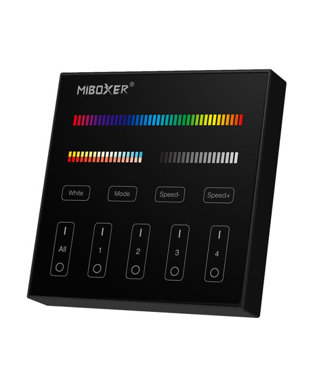 Black MiBoxer B4 4 Zones RGBWW Panel Remote Control