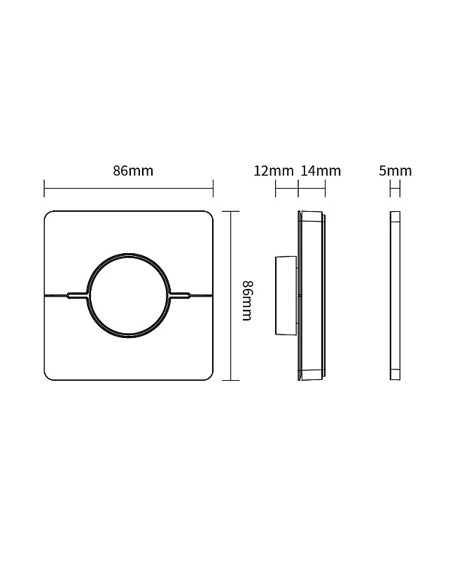 Dual White LED Light Remote Size