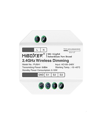 MiBoxer PUSH1 High Voltage 2.4G Wireless Dimmer For RGB CCT Lights