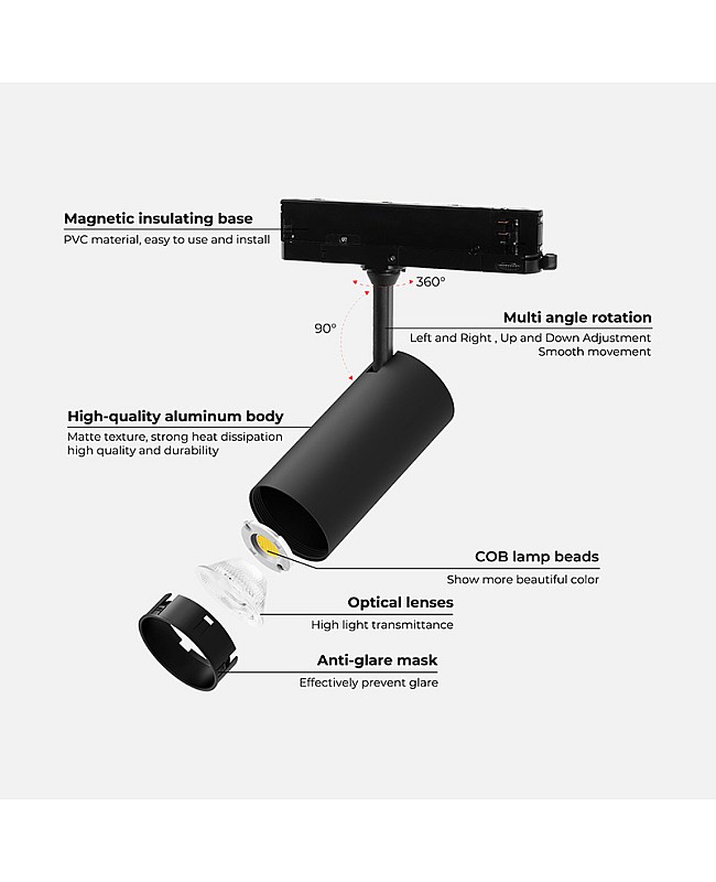 rgb+cct led plug in track lighting
