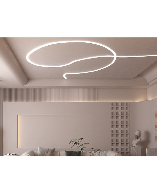 Wave and arc ceiling LED channel system