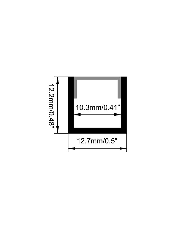 The dimension of recessed 12mm flexible LED tracks