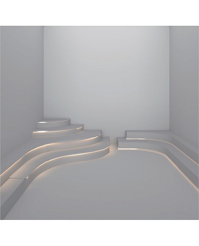 Curved LED light channels for gypsum boards