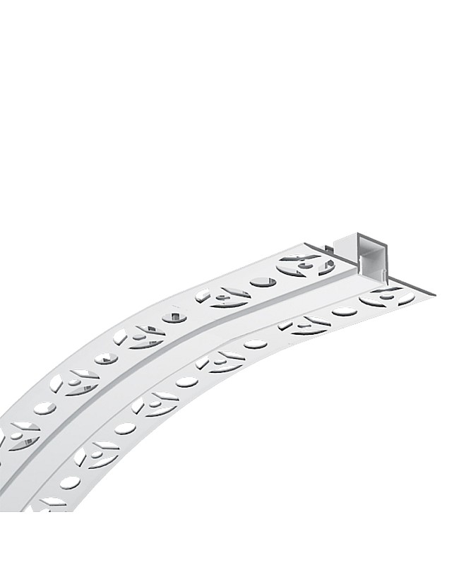 Curved plaster-in LED strip light channels