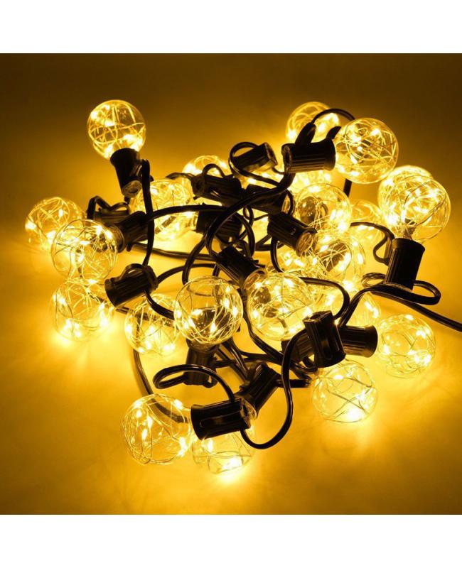 led ball bulb string lights