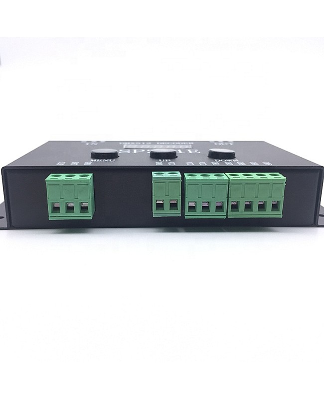 SP201E DMX512 decoder program dynamic patterns like rainbow waves, color chasing, and gradient fades