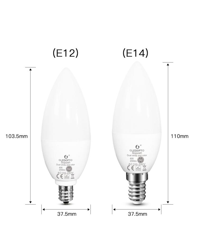 Gledopto E14 RGB+CCT Candle Bulb Pro