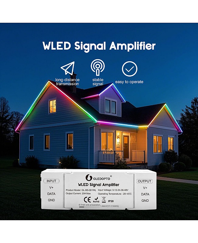 WLED signal amplifiers to extended LED strip setups