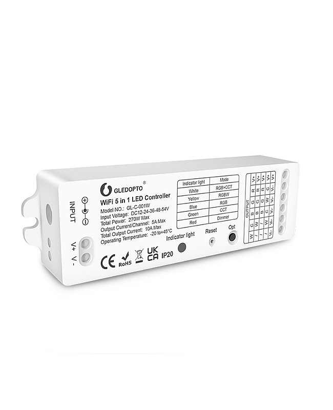 rgb cct led strip wifi controller