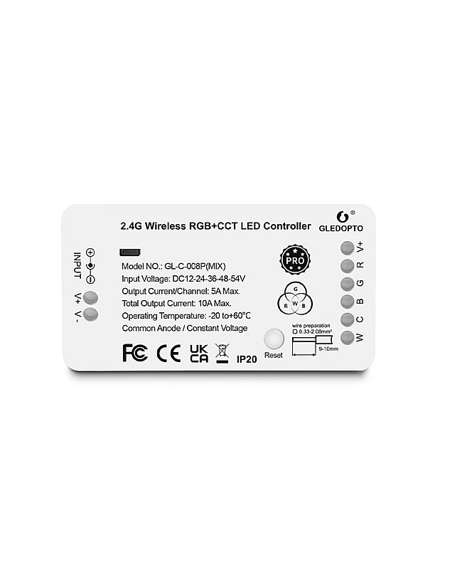 Gledopto GL-C-008P Mix RGB CCT Zigbee LED Strip Remote Controller