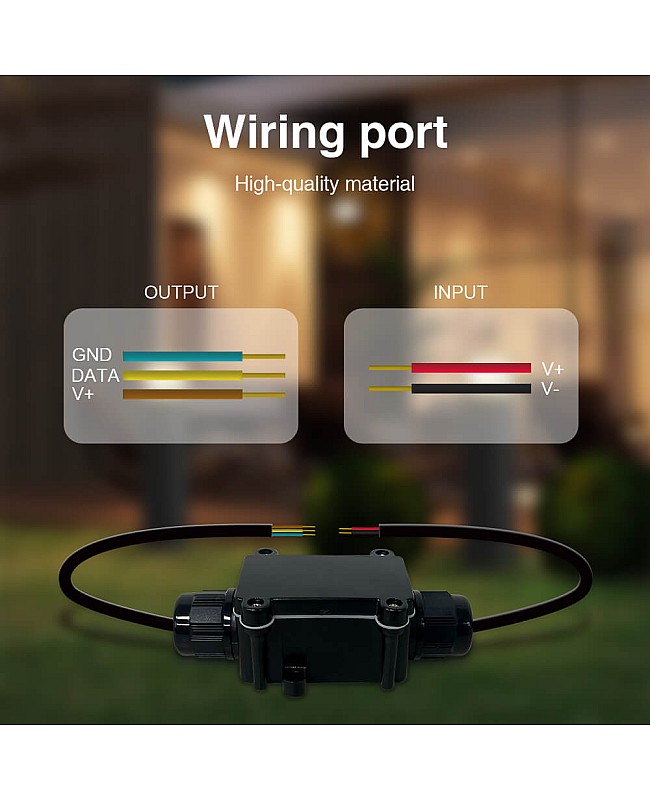 The wire ports of Waterproof WiFi WLED LED light controller