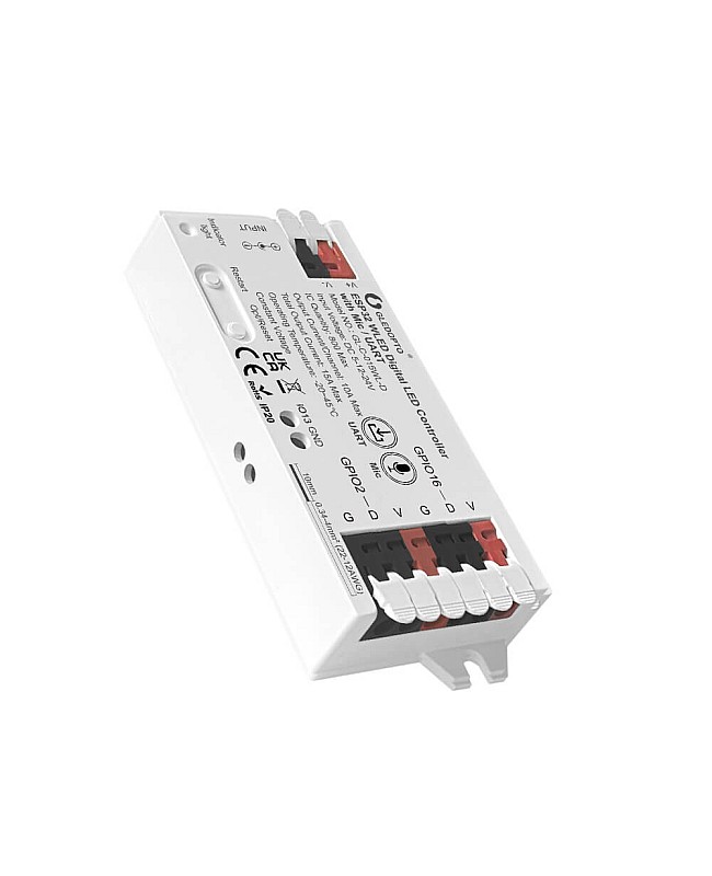 ESP32 digital LED strip controller with microphone