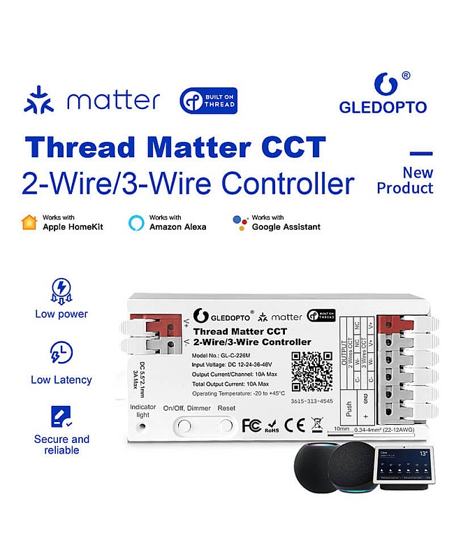Gledopto 2 wire matter thread dimmer