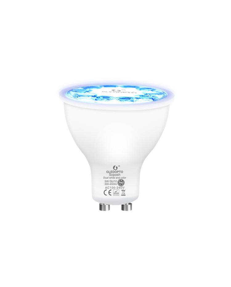 Lampe LED GU10 avec LED RGB-CCT, pour systèmes compatibles ZigBee, 4,8  watts - PEARL