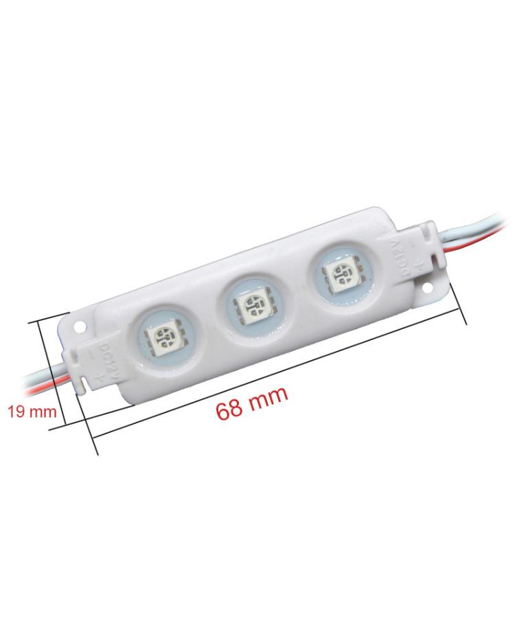 3-5050 LED Module RGB RED BLUE  White SMD 5050  Injection Black Shell Waterproof 