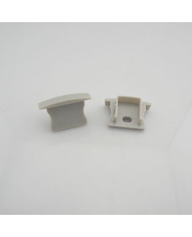 End caps with and without wire holes for anodized recessed LED profiles