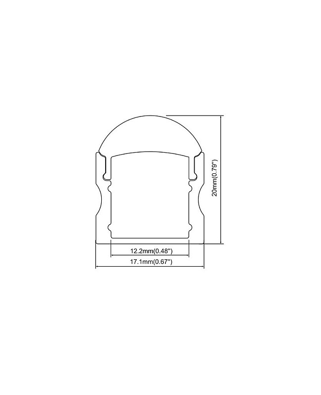 The dimension of focused beam LED strip profiles