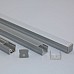 LED strip light channels with diffusers, end caps, and plastic mounting clips