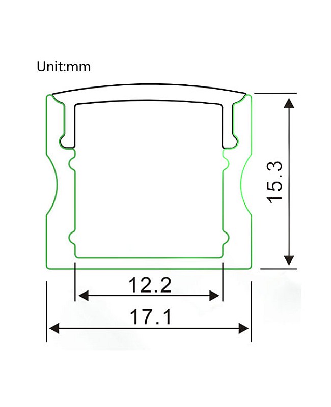 The dimension of LED strip channels