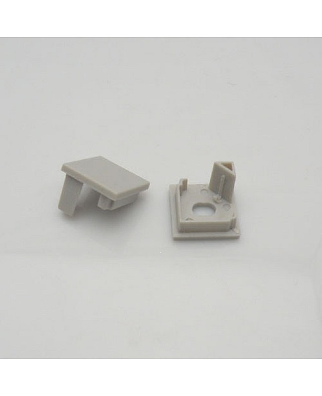 End caps with and without wire holes for corner LED profiles