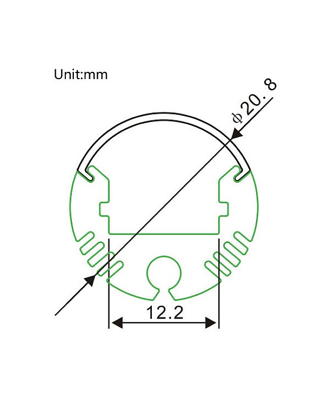 The dimension of round aluminum extrusions