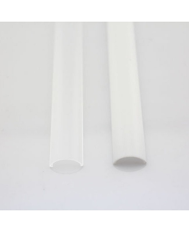 Semi-round PC diffusers for round LED extrusion pendant