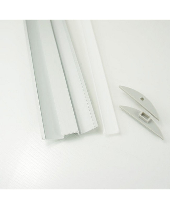 Flat LED channel with opal diffuser for under shelf lighting