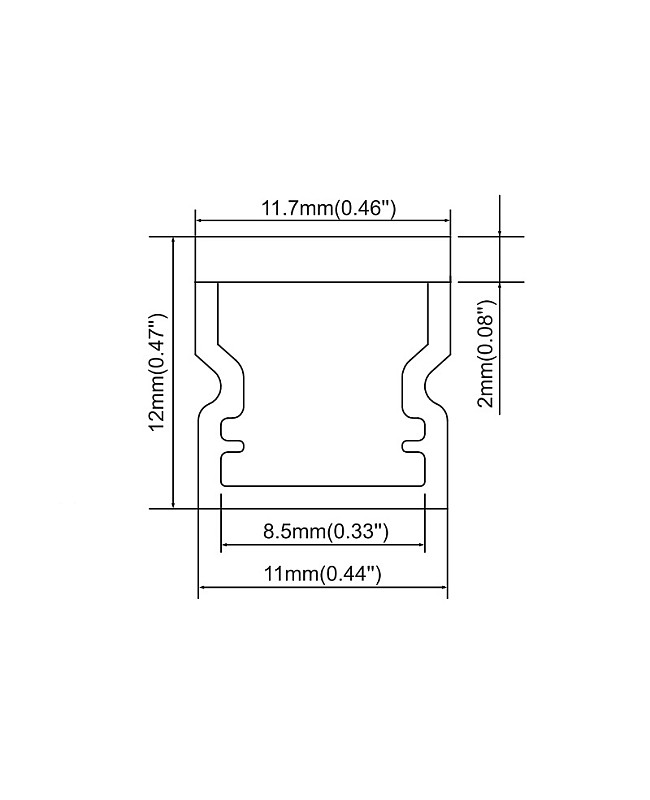 The dimension of IP68 waterproof LED channels