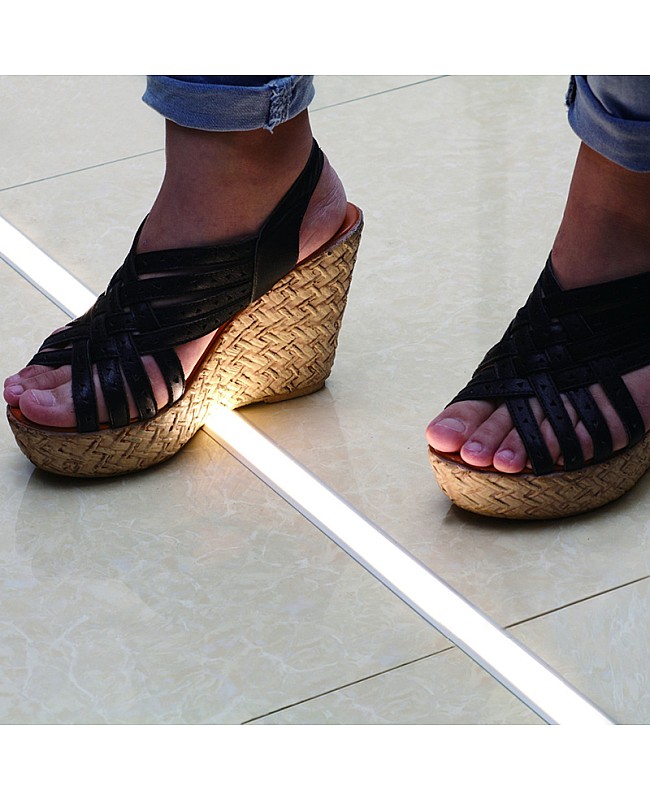 Floor embedded waterproof LED strip channels
