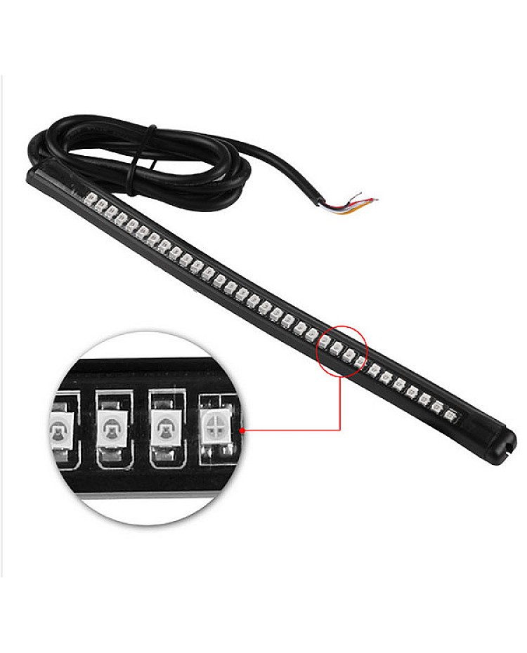 Universal Black Aluminum LED License Plate Frame With Brake Light For Motorcycle