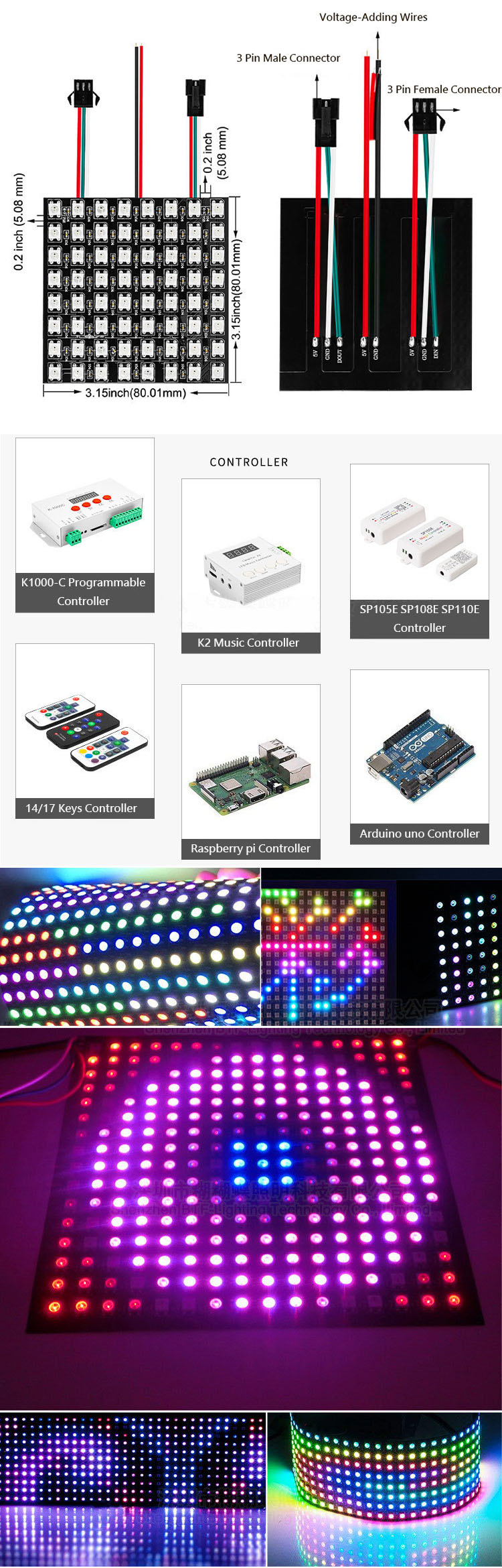 8*32CM Programmable LED Panel