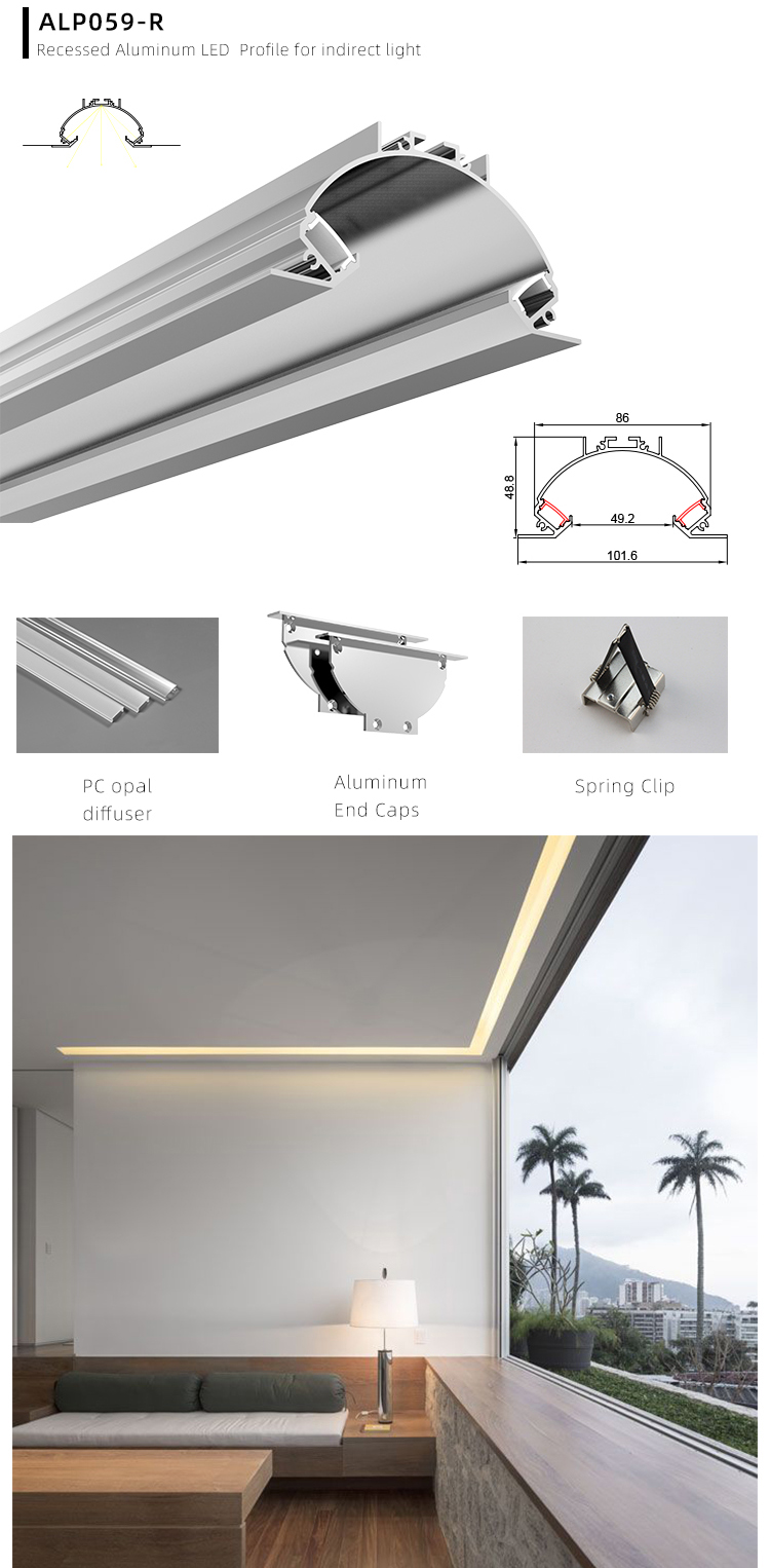 Recessed LED Linear Ceiling Wall Aluminium Profil LED