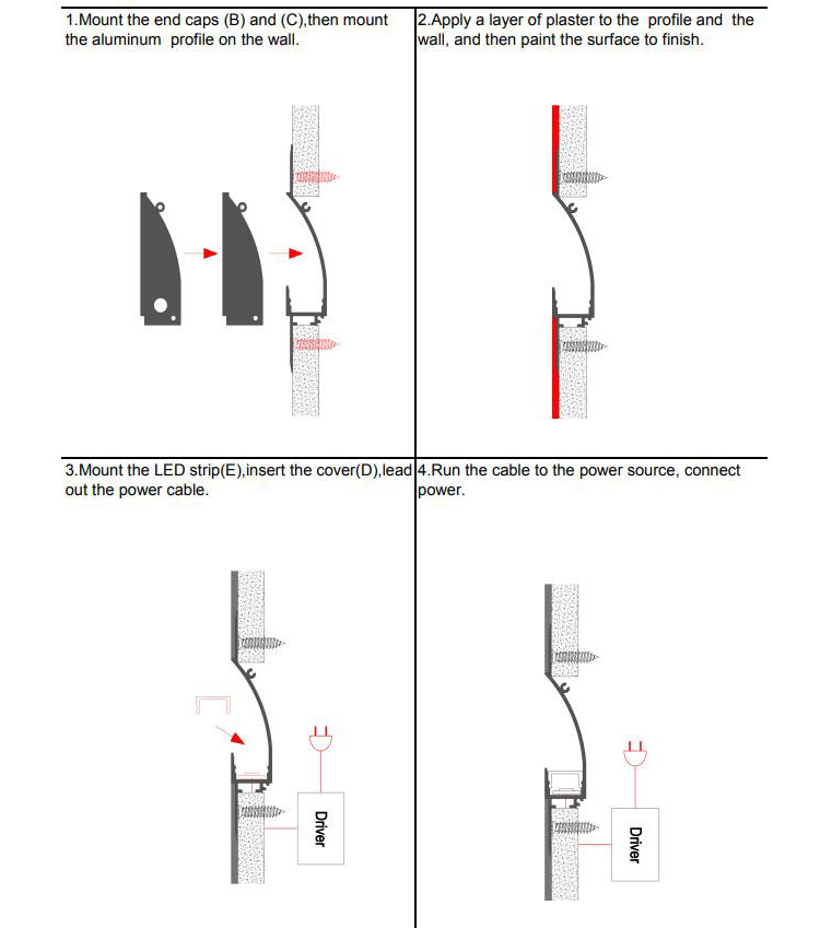 How to install indirect light drywall LED profiles