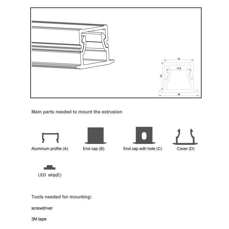 Aluminum Profiles For Under Cabinet Lighting