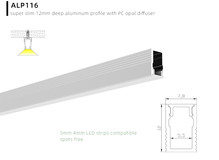 Tiny Recess LED Channel Profile
