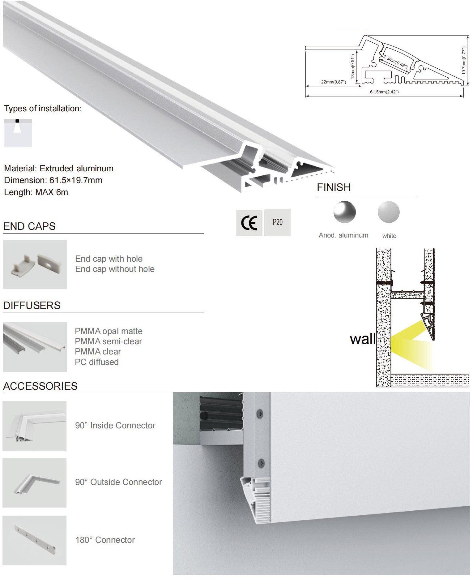 Media Wall Indirect Cove Lighting Aluminum LED Channels