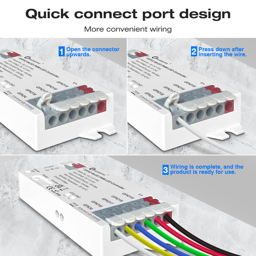 WLED project pwm controller has quick connect port design