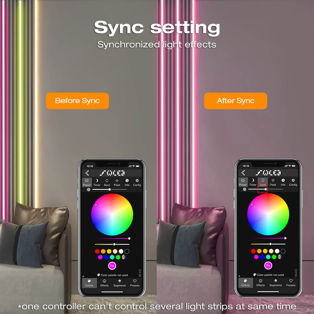 WLED pwm LED controller with sync setting