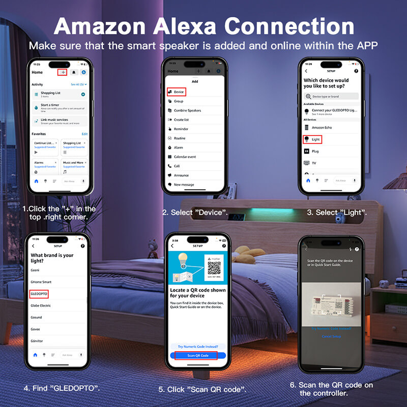 How to connect the matter over thread LED dimmer to Amazon Alexa