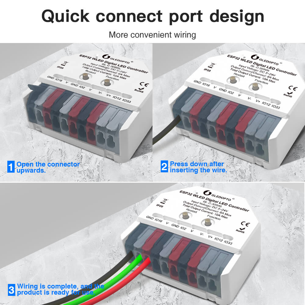 Compact ESP WLED controller for home lighting