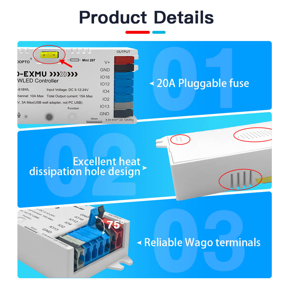 WLED controllers have 20A fuse