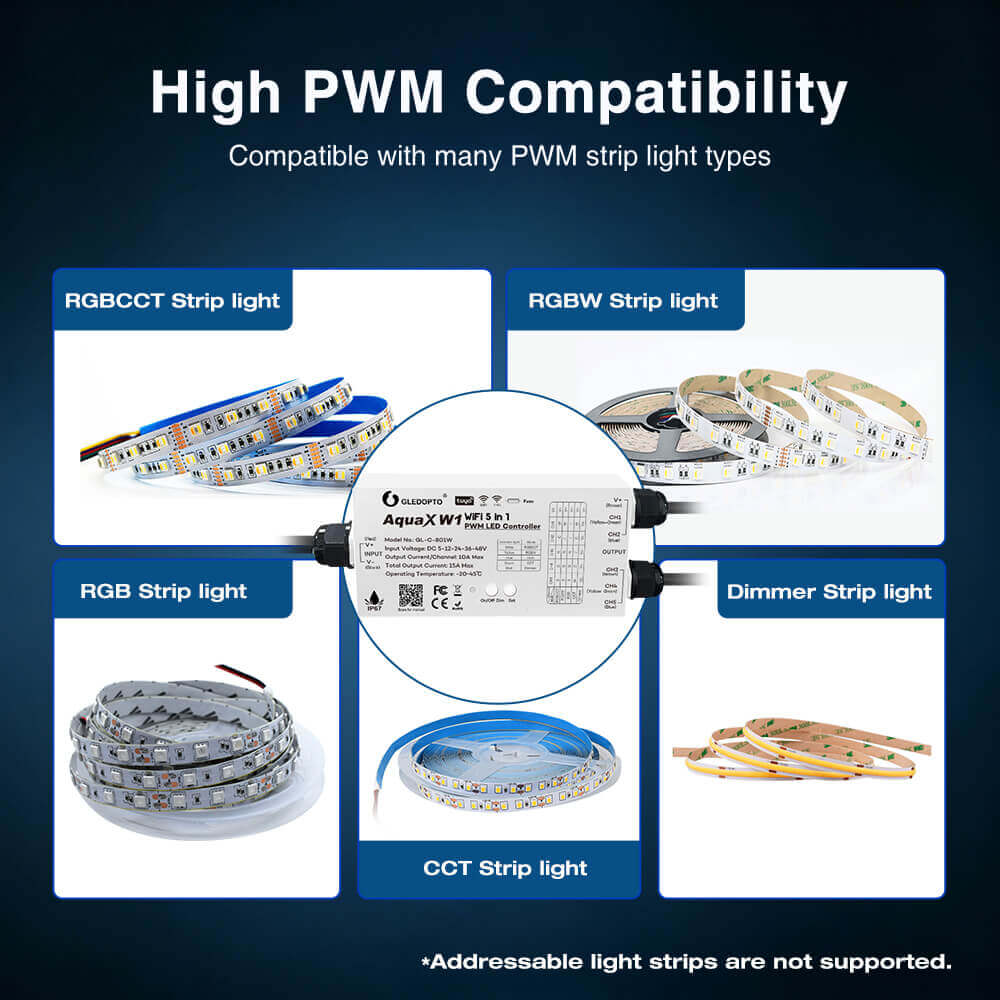 Compatible with many tpes of PMW LED strips