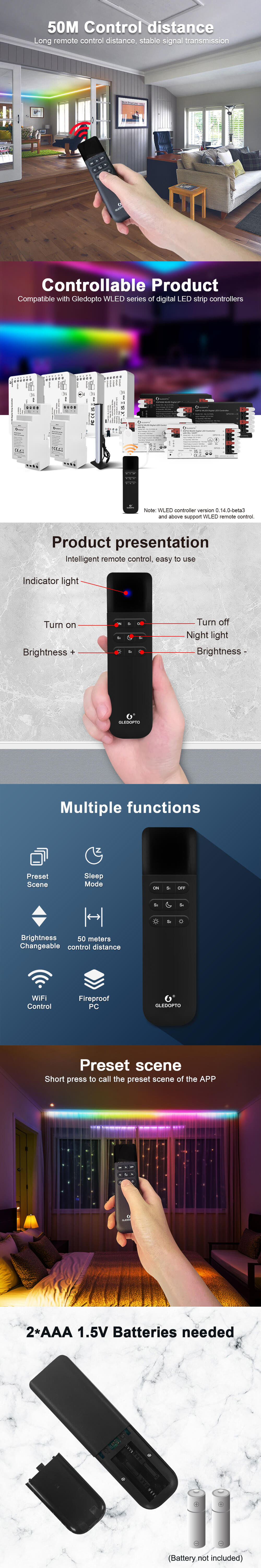 Gledopto WiFi wireless WLED remote control